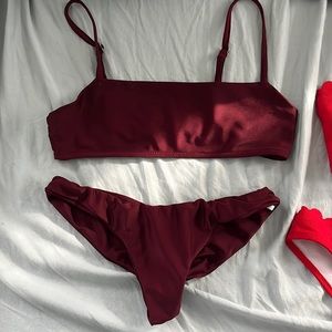 Maroon bathing suit bikini
